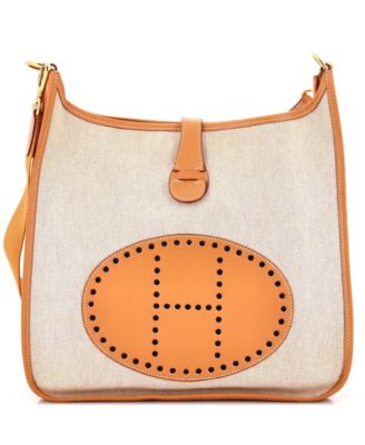 Pre-Owned Hermes Gm Evelyne Bag Gen I Toile and Leather