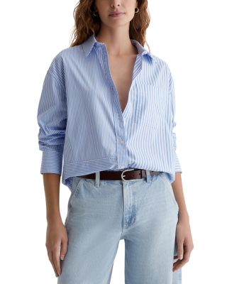 AG - Relaxed Button Front Stripe Shirt