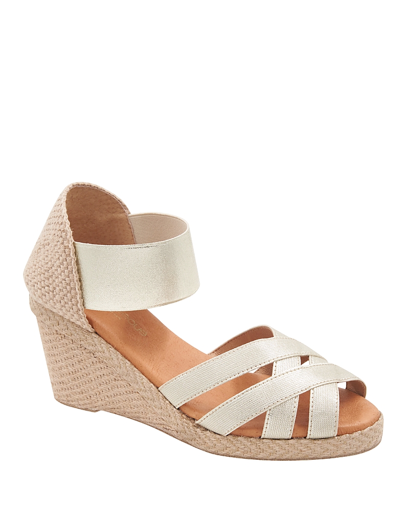 Andre Assous Women's Adin Jute Wedge Sandals In Platino
