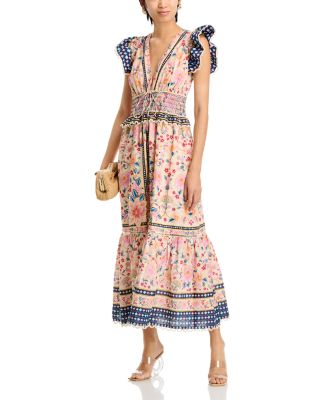Superbloom Tapestry Cream Maxi Dress