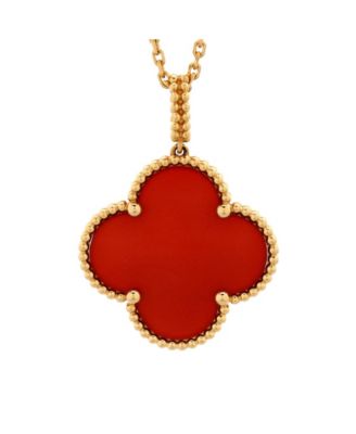 Pre-Owned Van Cleef & Arpels - Magic Alhambra Pendant Long Necklace 18K Gold and Carnelian