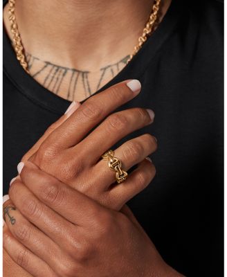 18K Yellow Gold Brute Classic Tri Link Ring