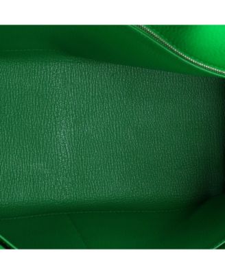 Kelly 32 Handbag Green Clemence with Palladium Hardware
