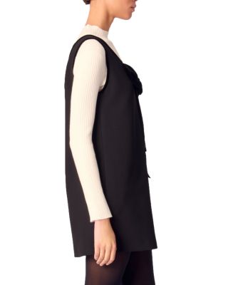 Pinafore Dress with Velvet Collar