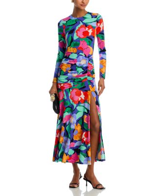 AQUA - Abstract Jersey Slit Maxi Dress - Exclusive