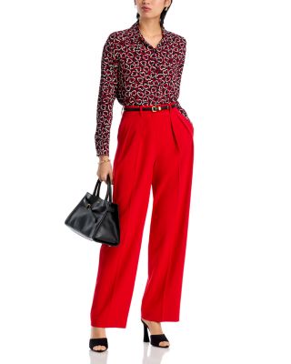 Printed Button Down Blouse