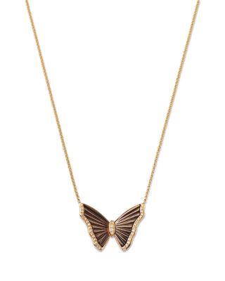 Bloomingdale's Fine Collection - Mother of Pearl & Diamond Butterfly Pendant Necklace in 14K Yellow Gold, 18"