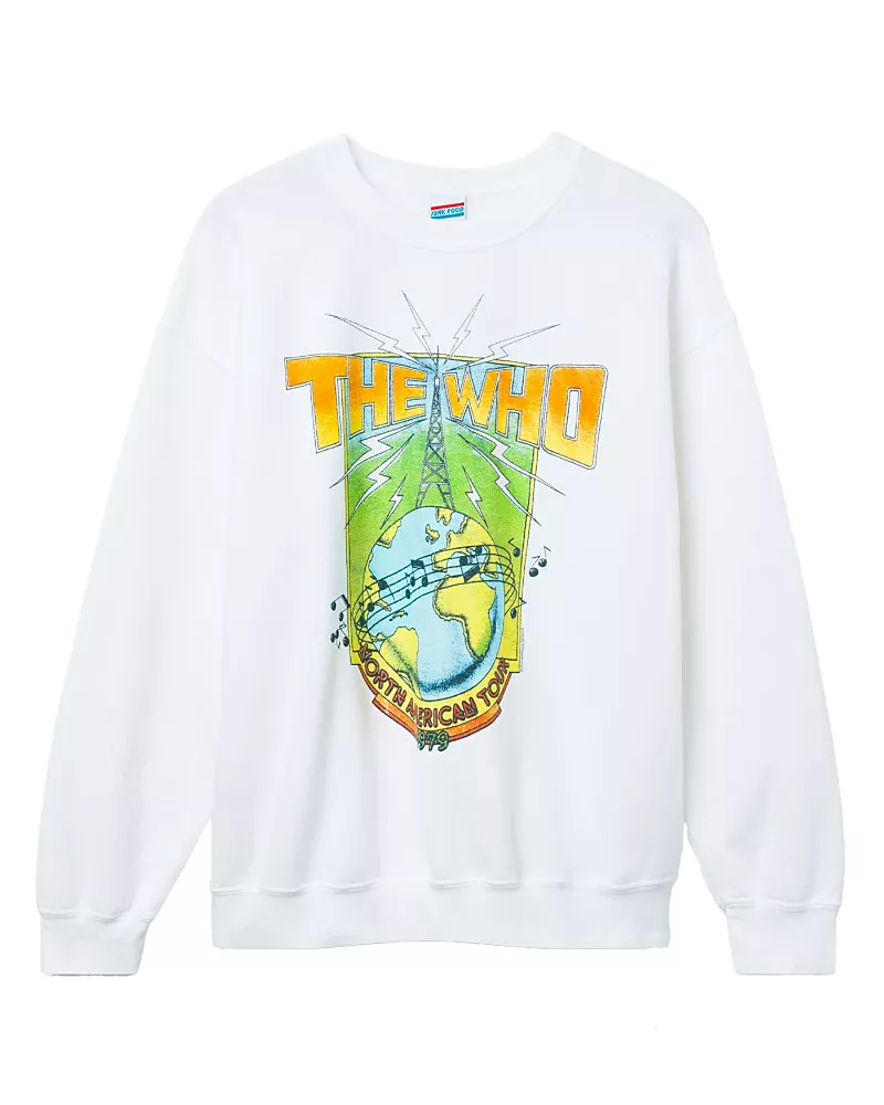 Junk Food Clothing Unisex The Who North American Tour 1979 Flea Market Fleece Sweatshirt
