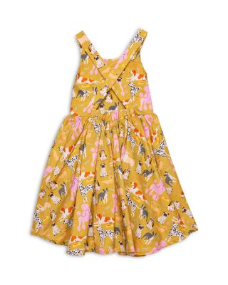Girls' Woven Cross Back Dress in Dogs - Little Kid