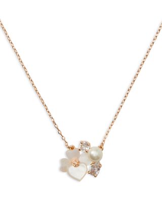 Precious Pansy Cluster Pendant Necklace, 17"-20"