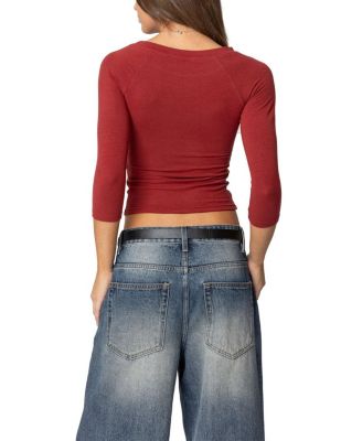 Mary Quarter Sleeve Wide Neck Top