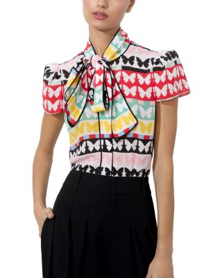 A+O Jeannie Bow Tiger Stripe Blouse