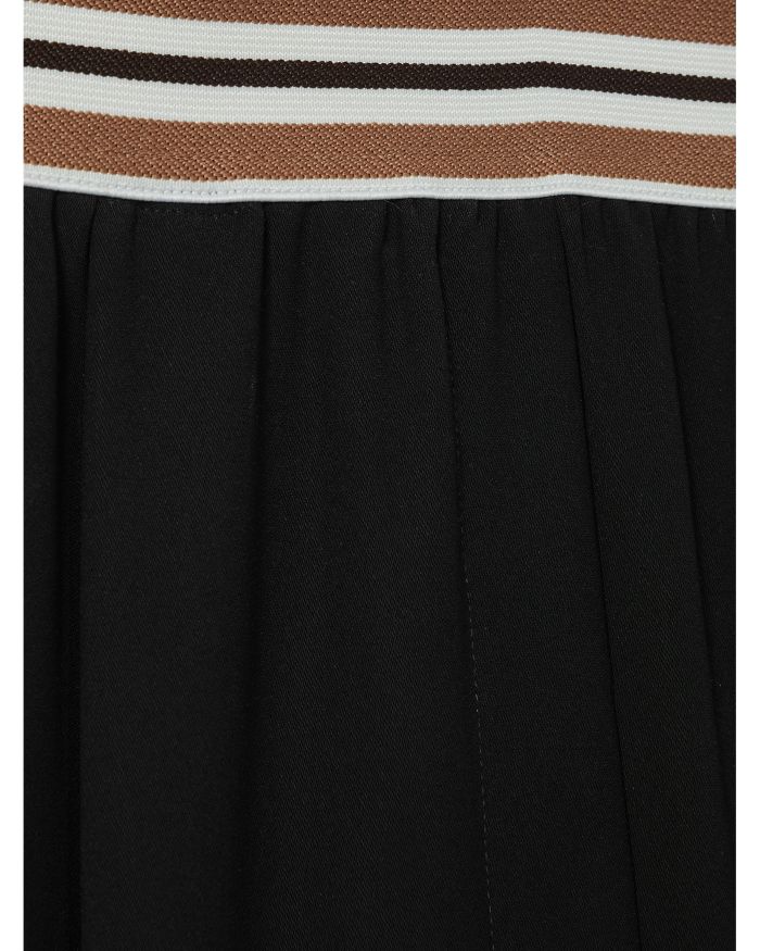Abs Striped Waistband Wide Leg Trousers