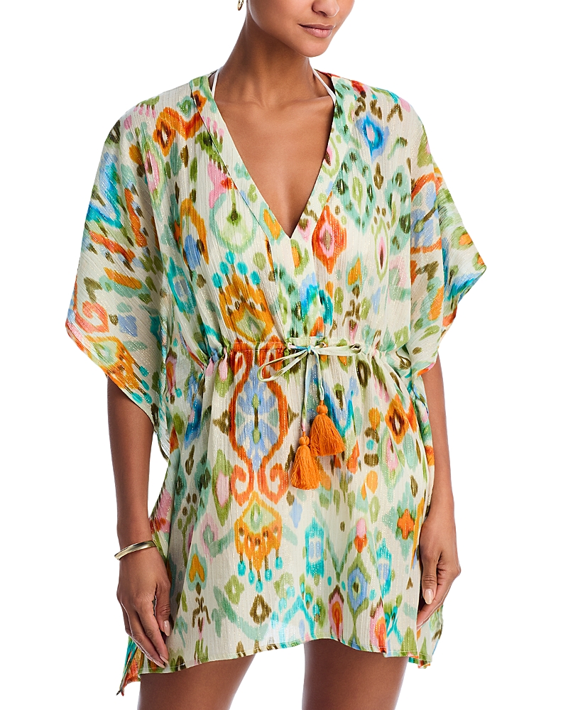 Echo Ikat Caftan Swim Cover-up In Cream