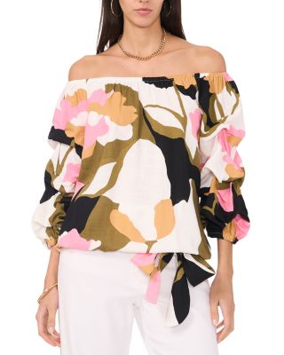 VINCE CAMUTO - Printed Off-the-Shoulder Top