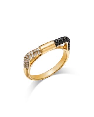 Bloomingdale's Fine Collection - Black & White Diamond Ring in 14K Yellow Gold