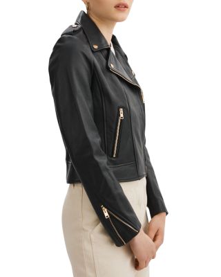 Donna Fitted Leather Biker Jacket