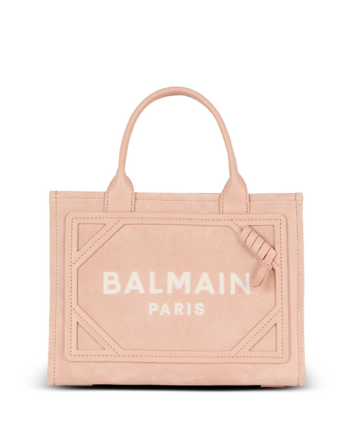 Balmain Women's Small Suede B-Army Tote Bag in Beige