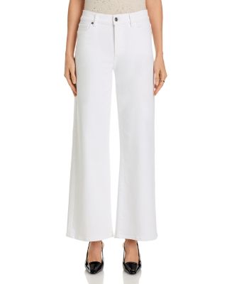 Le Slim Palazzo High Rise Wide Leg Jeans in White