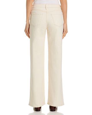 Alicent High Rise Sneaker Wide Leg Jeans in Macadamia