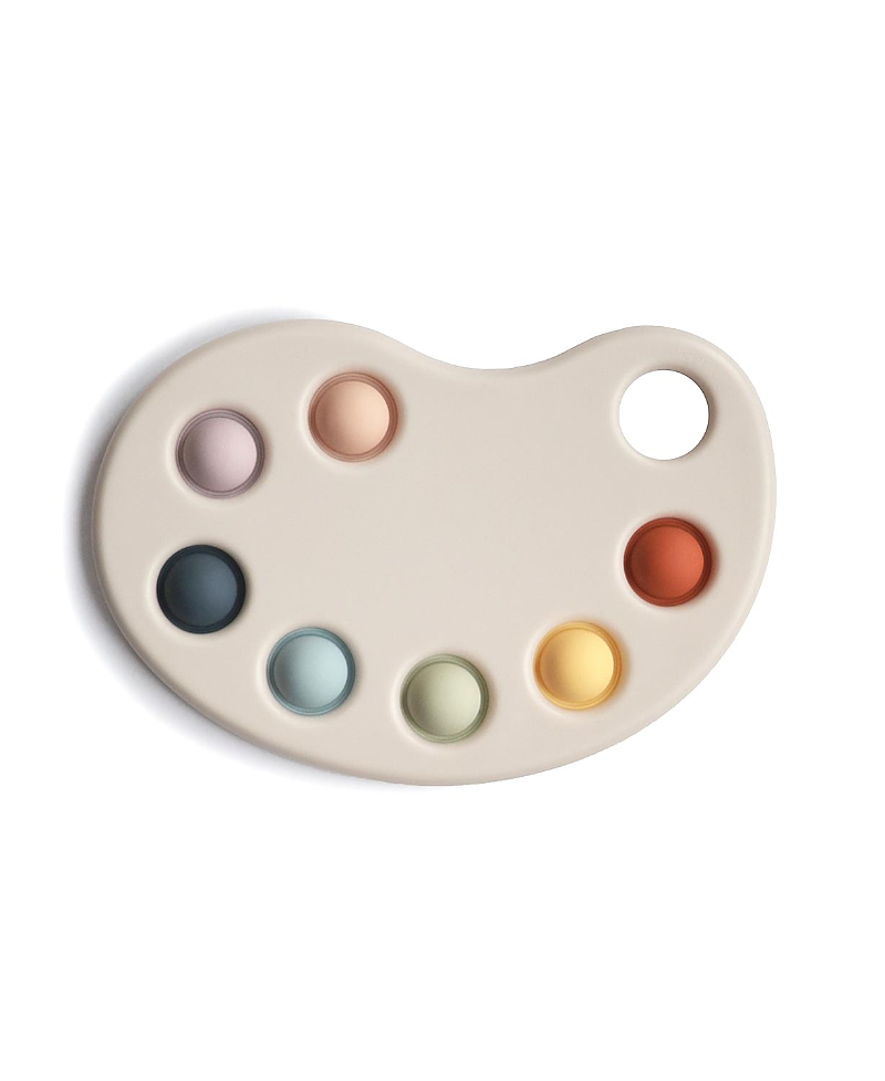 Mushie Paint Palette Press Toy (multi) - Ages 0-24 Months