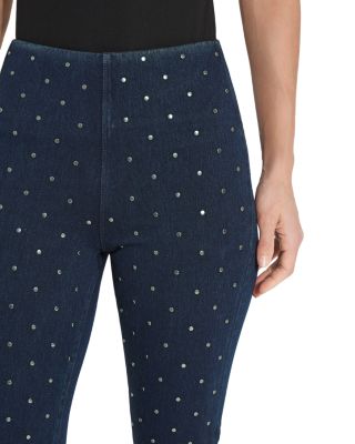 Studded High Rise Skinny Jeans in Indigo
