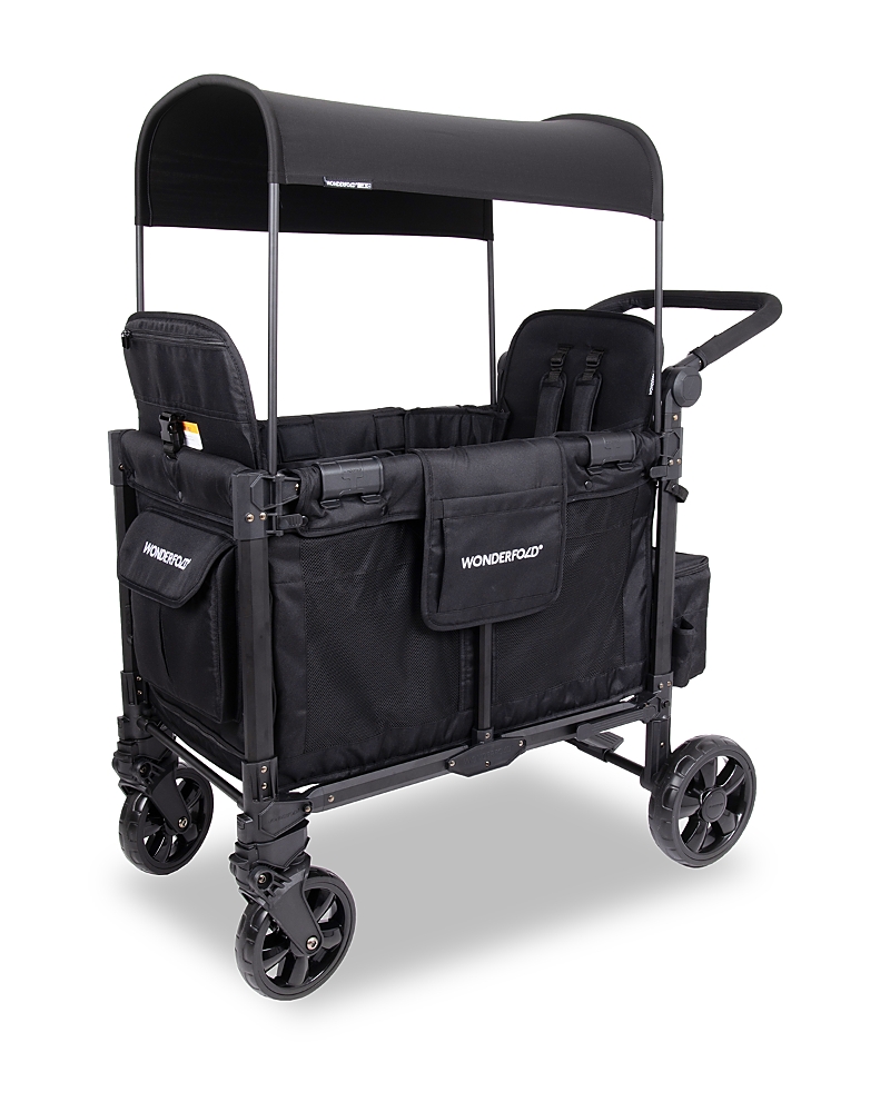 Wonderfold W2 Elite Pro Double Stroller Wagon In Jet Black