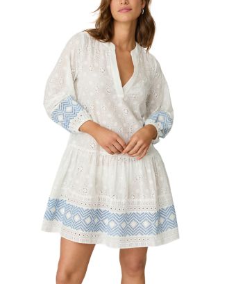 shoshanna umbrella mini dress Shoshanna Umbrella Mini Dress Cover Up In Ivory/blue