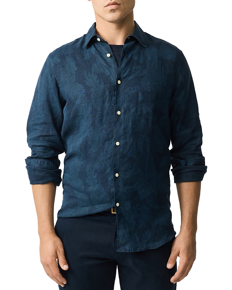 Rodd & Gunn North River Slim Fit Printed Linen Shirt