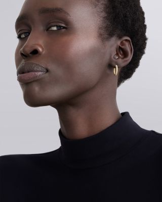 18K Yellow Gold & Sterling Silver Caviar Lux Hoop Earrings