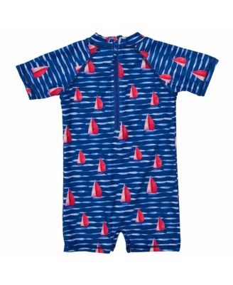 Boys' Sailboat Rock Short Sleeve Sunsuit - Baby