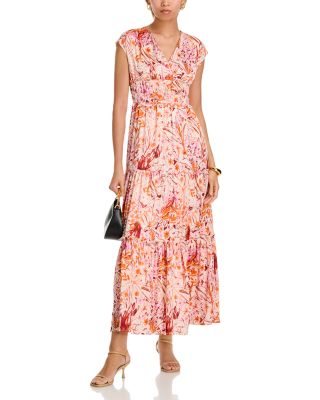 Floral V Neck Maxi Dress