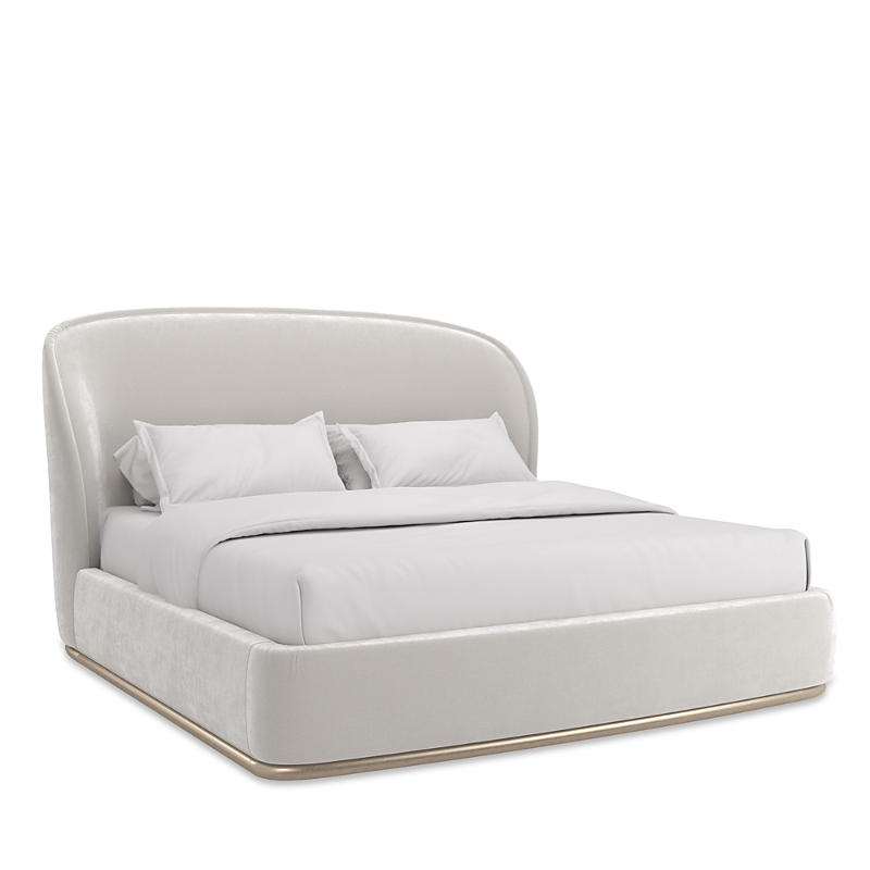 Caracole Opal Bed, King In Soft Silver