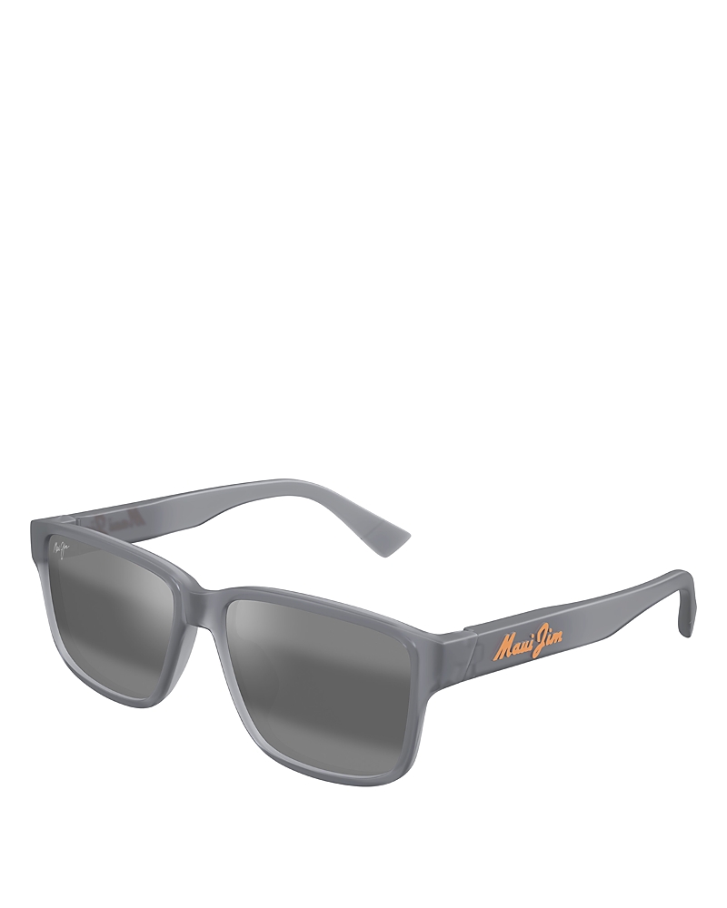 Maui Jim Kuniahi Rectangle Sunglasses, 58mm In Transparent Gray