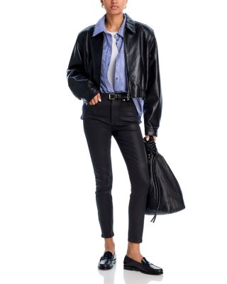 x Alix Earle The Alix High Rise Skinny Jeans in Black Coat