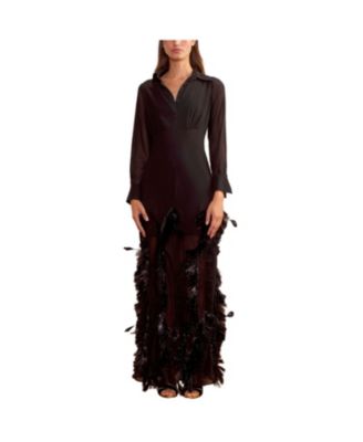 Cynthia Rowley - Metallic Fringe Embellished Georgette Dress