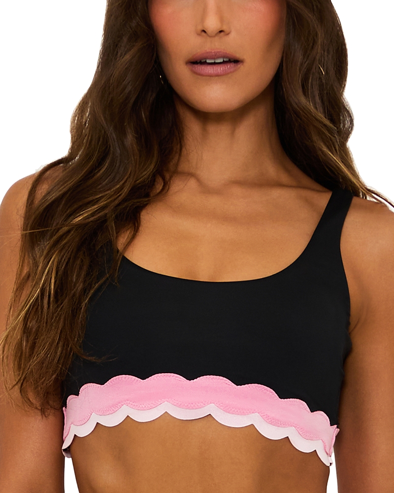 Beach Riot Marin Scallop Colorblock Bikini Top In Sweet Berry Wave