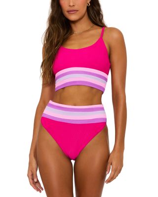 Millie Color Blocked High Waist Bikini Bottom