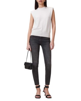 Miller Push Up High Rise Skinny Ankle Jeans in Washed Black