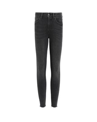 Miller Push Up High Rise Skinny Ankle Jeans in Washed Black