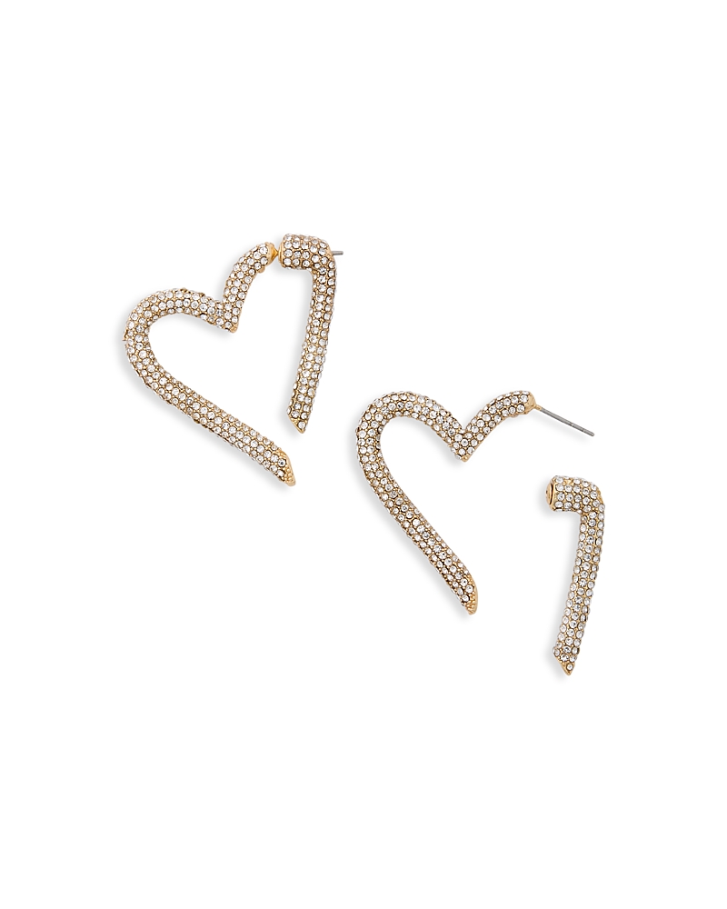Baublebar Emory Pave Heart Front To Back Earrings In Gold/crystals
