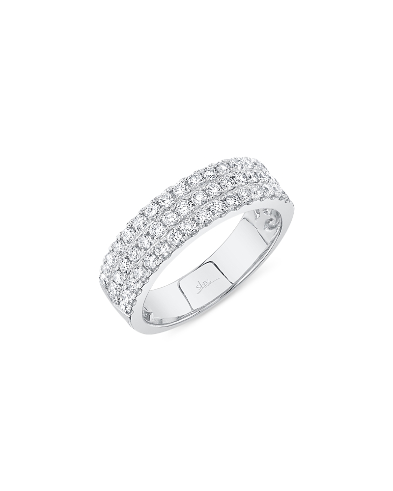 Shy Creation 14K White Gold Diamond Pave Band, 0.91 tcw
