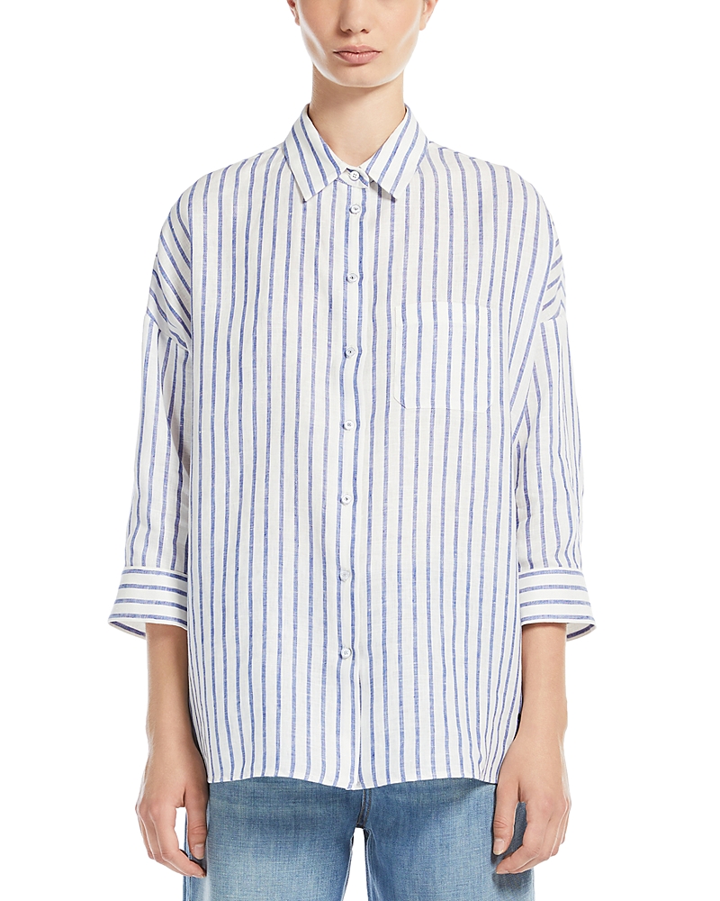 Weekend Max Mara Cantore Linen Shirt In Cornflower