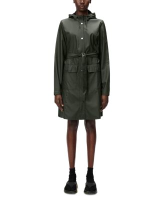 Curve Hooded Belted Waterproof Jacket