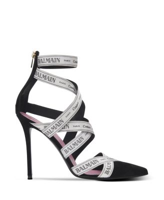 Women's Couture Suede Heels with Ribbon Motif