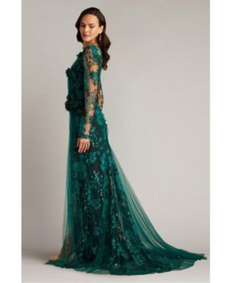 Silvia Embroidered Illusion Gown