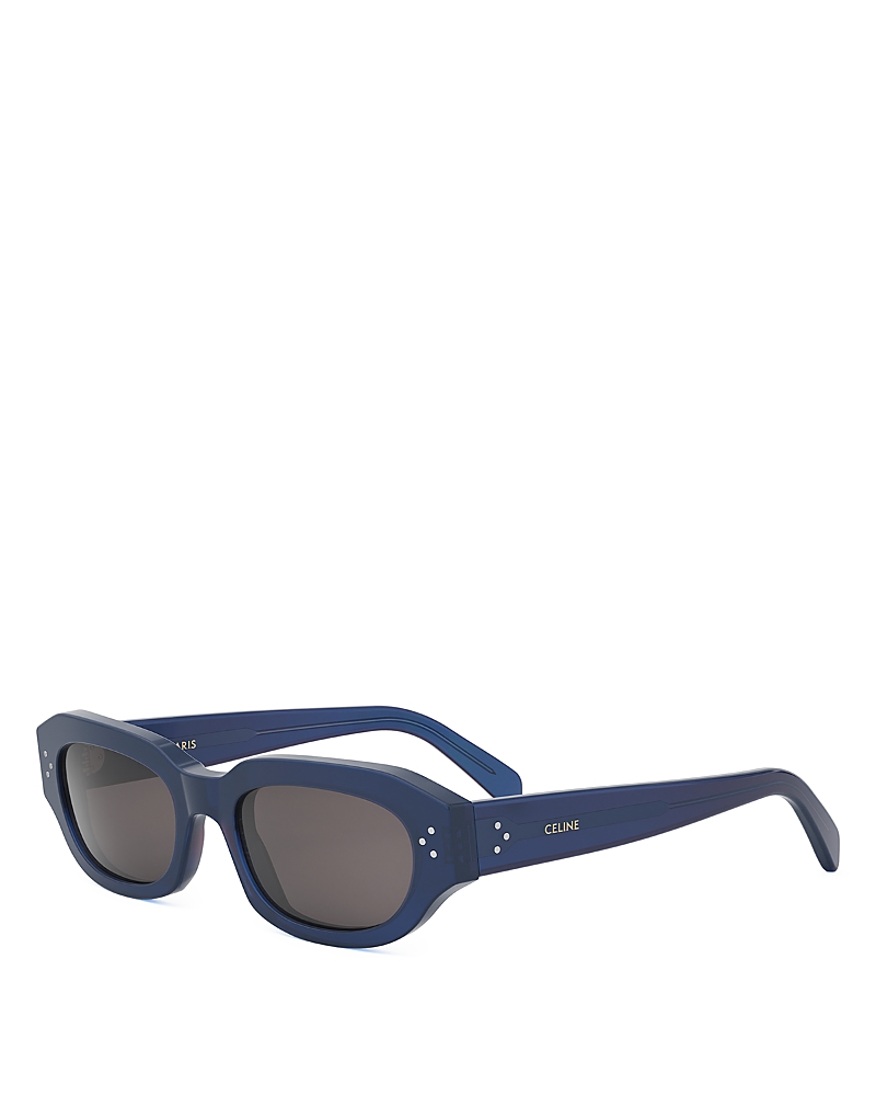 Celine 3 Dots Geometric Sunglasses, 54mm In Blue/smoke