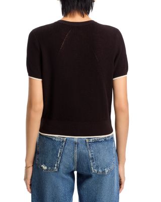 Dina Tipped Short Sleeve Cardigan