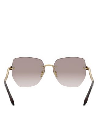 Serpenti Viper Geometric Metal Sunglasses, 59mm