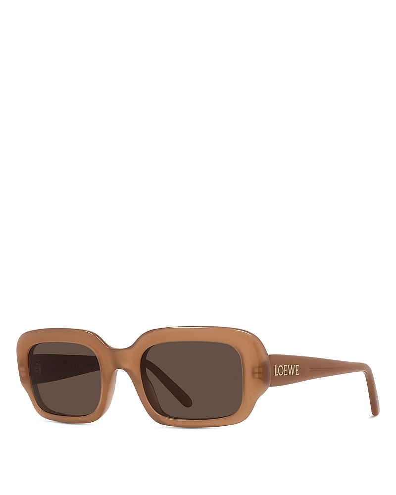 Loewe Slim Rectangular Sunglasses, 54mm In Brown/brown
